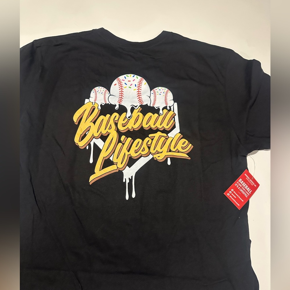 Black Baseball Lifestyle 101 T-Shirt men’s xl